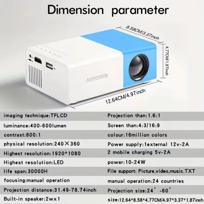 MiniCinema 3D HD – Portabel Hemmabio LED Projektor