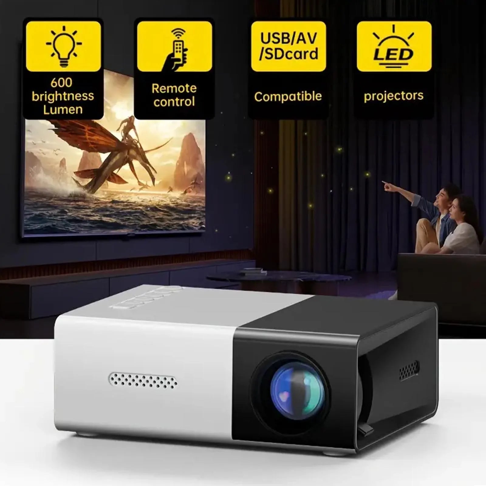 MiniCinema 3D HD – Portabel Hemmabio LED Projektor