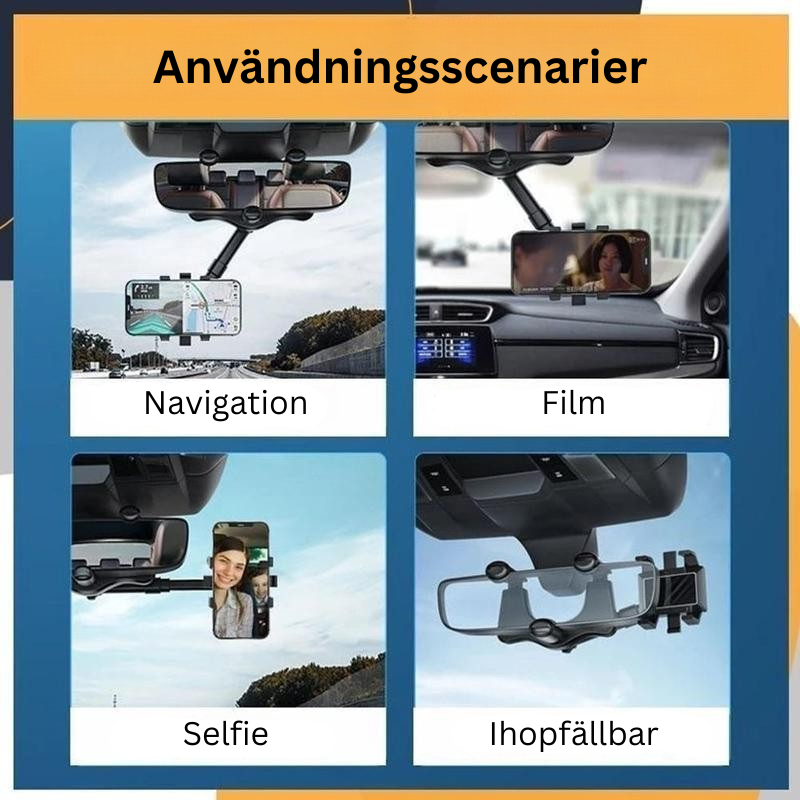 360° Roterbar mobilhållare för backspegel