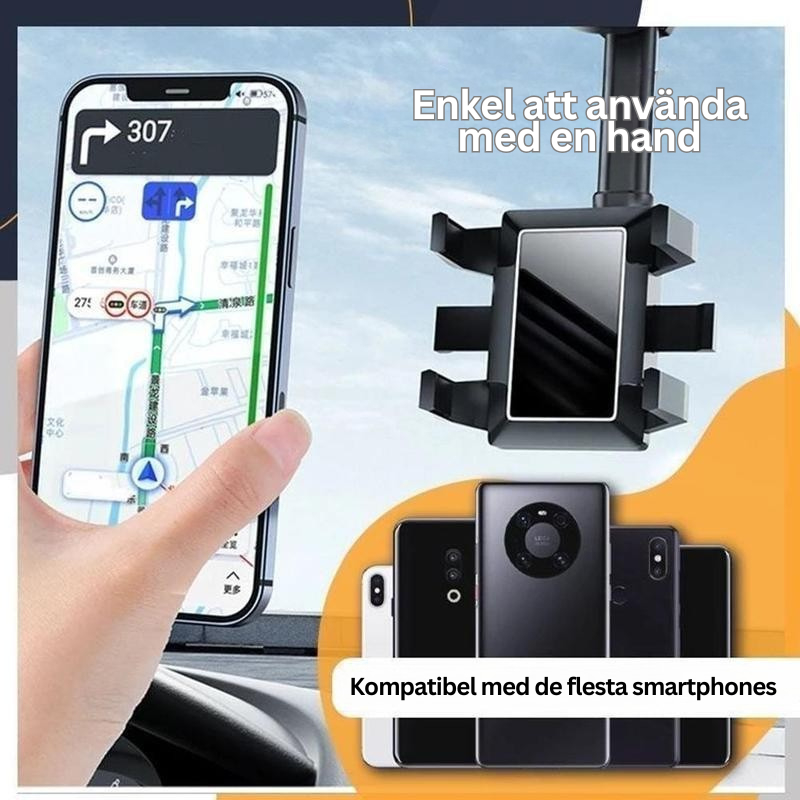 360° Roterbar mobilhållare för backspegel