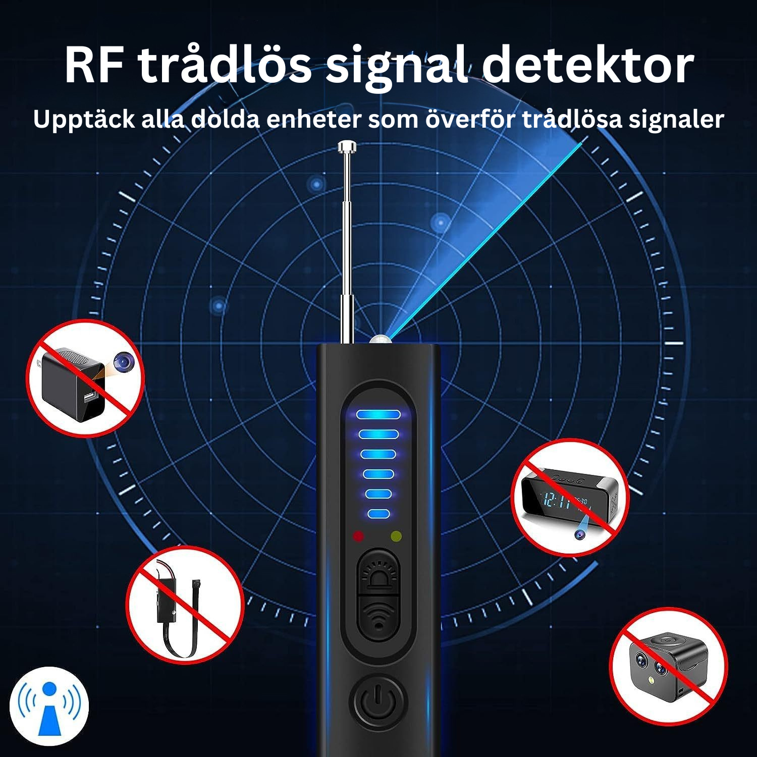 Trådlös signal detektor för övervakningskameror – Stöldskydd och spårning